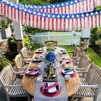 Mega-L 4th of July Decorations 2Packs 39 Feet Foil Fringe Garland Tinsel Streamers, Red White and Blue Star Metallic Hanging Backdrop Banner Table Skirts for Parade Floats Memorial Day Patriotic Party