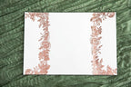 PONATIA 50 PCS Vellum Jackets for 5x7 Wedding Invitation Cards- 135gsm Floral Printed Vellum Sleeves, Invitation Cards Wraps (Rose Gold Foil)