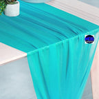 MDS 2 Pack 14ft Chiffon Table Runner 29 x 170 Inches Sheer Wedding Runner Romantic Rustic Table Runner for Wedding Decorations, Birthday Parties, Bridal Shower Party Arch Decor - Peacock Blue