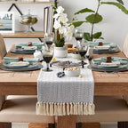 DII Woven Basic Tabletop Collection, Chevron Table Runner, 15x72, Stone Blue