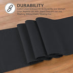 Ruvanti Linen Table Runner 108 Inches, Classic Hemstitch, Washable, Reusable, Non-Slipping, Stain Resistant- Perfect for Parties, Weddings, Dinners, Thanksgiving, Christmas, Indoor use – Black