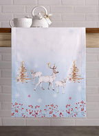 Maison d' Hermine Table Runner 100% Cotton Single Layer Table Runners 90 inches Long for Thanksgiving Christmas Decorations Home Kitchen Dining Party Wedding (Fairy Tale Forest, 14.5" x 90")