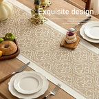 Table Runners 72 Inches Long Waterproof Boho Table Runner with Tassel Fringe,Table Runner for Party Coffee Table