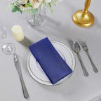 Cloth Napkins 17x17 inch Washable Polyester Dinner Napkins Soft Table Napkins for Wedding Party Dining Banquet(Royal Blue,100PCS)