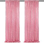 Blush Pink Sequin Backdrop 2 Panels 2FTx8FT Glitter Backdrop Curtain for Baby Shower Wedding Party Decorations
