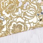 DORIS HOME 50pcs Laser Cut Wedding Invitations with Envelopes Gold Glitter, 4.7x7.1 Personalized Invitation Cards for Wedding, Anniversary Invitations with Envelopes