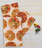 Urban Villa Dinner Napkins Pizza Print Cloth Napkins (Set of 12) Oversized 20x20 Inches 100% Cotton Premium Quality Soft Durable with Mitered Corners Reusable Washable Everyday Use Napkins