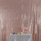 Poise3EHome 8FT x 8FT Rose Gold Sequin Backdrop Curtain Photography for Party Decoration, Rose Gold