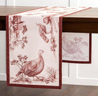 Maison d' Hermine Table Runner 100% Cotton Single Layer Table Runners 48 inches Long for Thanksgiving Christmas Decorations Home Kitchen Dining Party Wedding (Holy Jouy - Brown, 14.5" x 48")