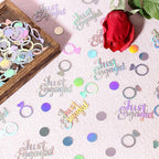 230PC Just Engaged Confetti for Engagement Party Decorations, Wedding Tables, Ring Scatters - Iridescent Themed Bridal Shower, Bachelorette, Hen Party Decor