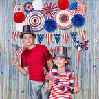 Foil Fringe Curtains Independence Day Decorations - Melsan 3 Pack 3.2 x 8.2 ft Silver Tinsel Curtain Photo Backdrop for Birthday Party or Disco Party Decorations