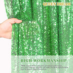 Sequin Backdrop Curtains 6 Packs 2ftx8ft Green Photo Background Drapes for Christmas Decoration Party Baby Shower