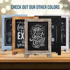 HBCY Creations Rustic Torched Wood Tabletop Chalkboard with Legs/Vintage Wedding Table Sign/Small Kitchen Countertop Memo Board/Antique Wooden Frame (9.5” x 14” Inches) (Torched Brown)