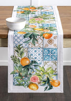 Maison d' Hermine Table Runner 100% Cotton Single Layer Table Runners 108 inches Long Decorative for Home Kitchen Dining Party Baby Shower Wedding Bridal Shower Spring Summer (Agrume, 14.50" x 108")