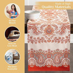 Maison d' Hermine Table Runner 100% Cotton Double Layer Table Runners 108 inches Long for Thanksgiving Christmas Decorations Home Kitchen Dining Party Wedding (Cachemire, 14.5" x 108")