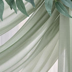 Sage Arch Drapes for Wedding Arch Draping Fabric 2 Panel Sheer Backdrop Curtain for Ceremony Bridal Party Decor 19Ft Length x 28" Width 2 Panel