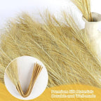 Gold Pampas Grass Decor 30 Pcs 21.7 Inch Faux Pampas Grass Bulk Artificial Dried Flowers Small Vase Filler Pompas Grass.