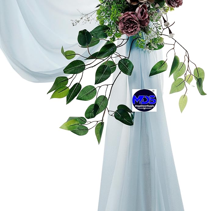 MDS Halloween Chiffon Draping Fabric - 1 Panel, 30" Wide x 75ft Long - Sheer Spooky Arbor & Canopy Drapery for Haunted House Backdrops, Party Ceilings, DIY Costumes & Themed Events - Baby Blue