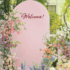 Metal Arch Backdrop Stand and Cover Set, 7.2FT, 6FT Party Backdrop, Easy to Assemble, Backdrop Stand for Parties, Birthday, Baby Shower