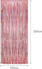 Rose Gold Tinsel Party Backdrop - GREATRIL Foil Fringe Curtain Party Photo Booth Backdrop for Birthdays Theme Decorations - 1m x 2.5m - Pack of 2