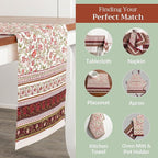 Maison d' Hermine Table Runner 100% Cotton Double Layer Table Runners 108 inches Long for Thanksgiving Christmas Decorations Home Kitchen Dining Party Wedding (Reveillon Au Jardin, 14.5" x 108")
