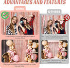 BTSD-home 4 Pack Rose Gold Foil Fringe Curtain, Metallic Photo Booth Backdrop Tinsel Door Curtains for Wedding Birthday Bridal Shower Baby Shower Bachelorette Christmas Party Decorations(3ft x 8ft)