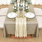 Fitable Square Table Cloth Linen Textured: Water & Stain Resistant Farmhouse Tablecloth, Washable Burlap Table Covers for Kitchen Dining Party(2 Pack, 54x54 Inch, Khaki)