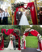 4 Panels Wedding Arch Draping Fabric 28" x 20Ft Chiffon Wedding Arch Drapes Chiffon Fabric Drape Sheer Backdrop Curtain for Weddings Ceremony Birthday Party Event Reception Backdrop Ceiling Décor(Red)
