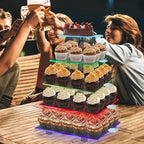 Cupcake Stand with Rechargeable Led, 5 Tier Clear Cupcake Holder, 7 Colors Light Cupcake Tower, Acrylic Dessert Table Display Set for Weddings, Christmas, Birthday, Parties, Baby Showers