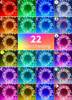Moonflor 10FT Fairy Lights Color Changing - 100 LED 22 Colors Cluster Fairy Lights with Remote, Firecracker String Lights with 12 Modes, Halloween Fairy Lights for Bedroom Indoor Classroom Christmas