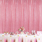 Backdrop Drapes Curtains Panels with Rod Pockets Blush Pink Sequin Party Backdrop 3 Pcs 2x8FT