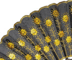 QIRMIZI 30 Pack Fabric Folding Handheld Fans, Perfect for Weddings, Parties, and Dancing,Yellow