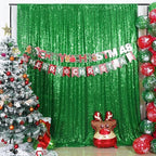 Poise3EHome Green Sequin Backdrop, 6FT x 8FT Green Sequin Photography Backdrop Curtain for St. Patrick's Day Party Decoration