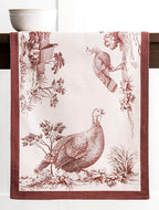 Maison d' Hermine Table Runner 100% Cotton Double Layer Table Runners 108 inches Long for Thanksgiving Christmas Decorations Home Kitchen Dining Party Wedding (Holy Jouy - Brown, 14.5" x 108")
