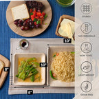 Luxe Designs Palm Leaf Plates - Eco-Friendly Alternative to Bamboo & Plastic - Heavy-Duty Compostable & Biodegradable Party Plates - Microwave & Oven Safe Dinnerware - 50 10"x25 & 8"x25 with Utensils