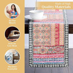 Maison d' Hermine Table Runner 100% Cotton Single Layer Table Runners 108 inches Long for Thanksgiving Christmas Decorations Home Kitchen Dining Party Wedding (Ispahan, 14.5" x 108")
