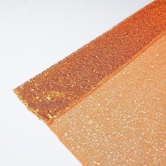 Eternal Beauty Orange Sequin Backdrop, 10x10 Ft Halloween Glitter Background Curtains for Shimmer Photography Party Wedding Birthday Back Drop Decor