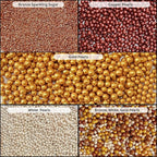 Confect Sprinkle Mix – Edible Gold, Bronze & White Sugar Pearls with Copper Sparkling Sugar –Great Gatsby Disco Ball- Elegant Cake, Cupcake & Cookie Decorating Sprinkles –Vegan, Gluten-Free, Nut-Free, Soy-Free, Dairy-Free, Palm Oil-Free, Dye Free- 5 Oz