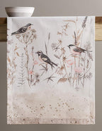 Maison d' Hermine Table runner 100% Cotton Single Layer Table Runners 72 inches long Decorative for Home Kitchen Dining Party Wedding Bridal Shower Spring Summer (Meadow Florals - Brown, 14.50" x 72")