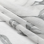 VISIONTEX Sheer Curtains 108 Inch Length 2 Panels, Decor Iron Grey Vine Leaves Embroidery on White Voile Pair, Accent Semi Window Drapes for Kitchen, Living Room and Bedroom, 54" W x 108" L