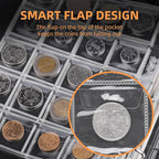 Fireproof Coin Collection Album for Collectors, 300 Pockets Coins Collecting Album & 36 Sleeves Money Storage Case for Coin Currency Collection Supplies, Bill, Pennies, Quarters, Stamp,F65C001B