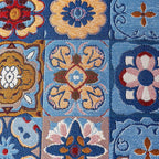 13×72 Inch Table Runner, Retro-Luxury Tassels Series for Kitchen Dining Table Holiday Decoration (Ethnic Blue)