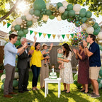 Sage Green Balloon Arch Kit, 141pcs Sage Green Gold Sand White Balloons for Wedding Engagement Anniversary Bridal Shower Baby Shower Birthday Jungle Safari Party Decorations