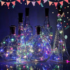 Bottle Lights 12 Pack 20 LEDs Cork Lights for Wine Bottles Battery (Included) Powered Fairy Mini String Lights for DIY Jar Lighting Indoor Bedroom Party Wedding Christmas Halloween Decor (Colorful)