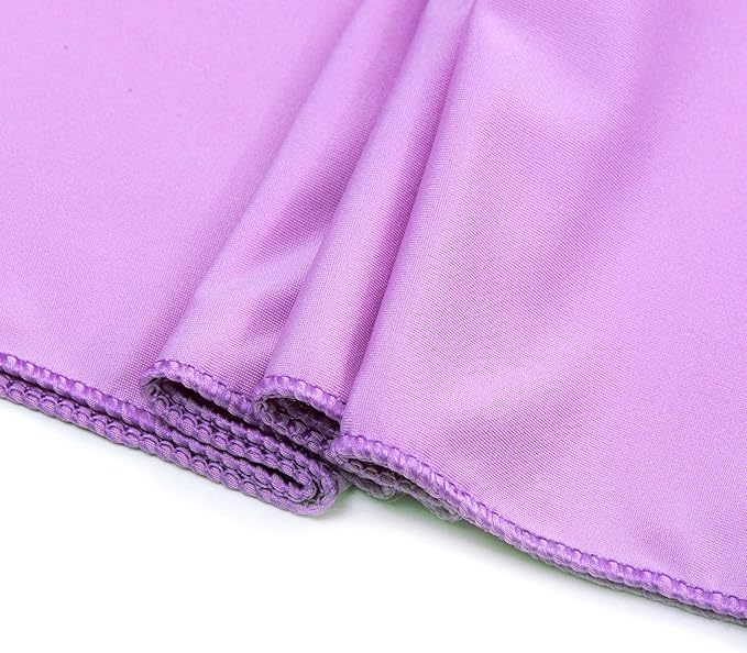 MDS Pack of 10 Spandex Chair Sashes Bows Elastic Stretch Dining Chair Bands Ties Without Slider Buckle Universal fits for Wedding Baby Shower Birthday Party Banquet Event Decoration - Light Purple