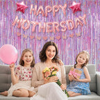 Melsan 3 Pack 3.2 x 8.2 ft Sparkling Pinkish Purple Tinsel Fringe Curtain Backdrop Glitter Decor for Birthdays, Bachelorette, Weddings, Photo Booth | Reusable Princess & Y2K Party Backdrop