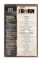Goodsmart Pajco Style Restaurant Menu Covers – Pack of 10, Side-Loading Menu Holders, Single Stitched Edge, Clear Vinyl Menu Sleeves, Leatherette Trim, Gold Corners, Burgundy, 1 View (8.5" x 14")
