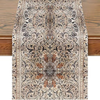 Snycler Table Runner Boho Table Runners Vintage Elegant Farmhouse Table Center Linen Decor for Home Dining Party Entrance (13x72 Inch) Boho-Brown