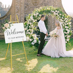 ARTASY 57" Gold Easel Stand for Wedding Signs, Posters, Portable Artist Easel for Painting Canvas, Display Easel for Home and Office