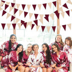 Burgundy Party Decorations Maroon Champagne Gold Triangle Banner Flag Bunting Pennant for Birthday Engagement Wedding Bridal Shower Baby Shower Anniversary Bachelorette Hen Party Decorations Supplies